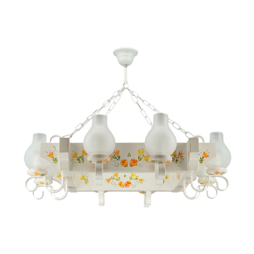 Brilagi - Lustre suspenso por corrente QUEEN 8xE14/40W/230V faia/creme