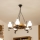 Brilagi - Lustre suspenso por corrente ROATA 5xE14/40W/230V, diâmetro 50 cm, faia