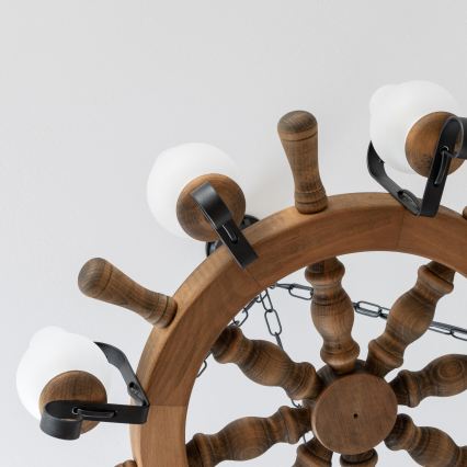 Brilagi - Lustre suspenso por corrente TIMONA 8xE14/40W/230V Ø 70 cm faia