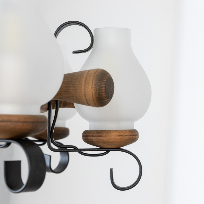 Brilagi - Lustre suspenso por corrente TIMONA 8xE14/40W/230V Ø 70 cm faia