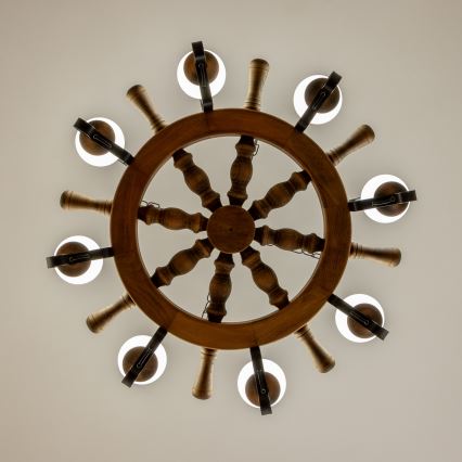 Brilagi - Lustre suspenso por corrente TIMONA 8xE14/40W/230V Ø 70 cm faia