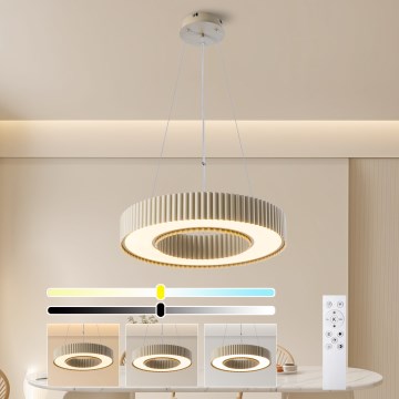 Brilagi - Lustre suspenso regulável em cabo LUMIX LED/48W/230V 3000-6000K bege Ø 50 cm + controlo remoto