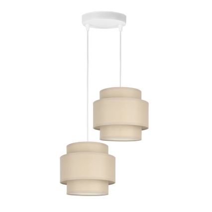 Brilagi - Lustre suspenso RESNA em cabo 2xE27/60W/230V, Ø 30 cm, bege