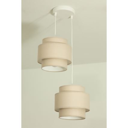 Brilagi - Lustre suspenso RESNA em cabo 2xE27/60W/230V, Ø 30 cm, bege