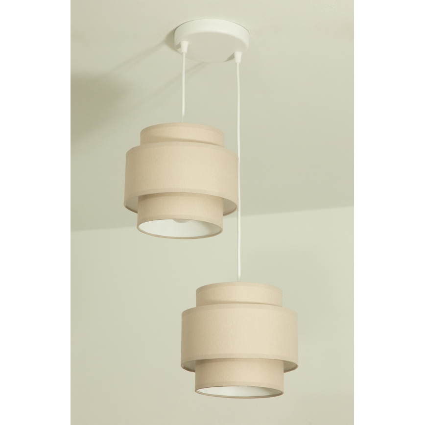 Brilagi - Lustre suspenso RESNA em cabo 2xE27/60W/230V, Ø 30 cm, bege