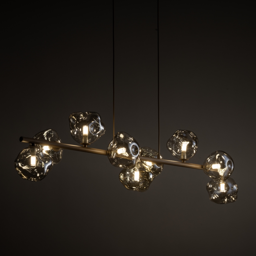 Brilagi - Lustre suspenso VULCANO 9xG9/8W/230V bege/bege fumê