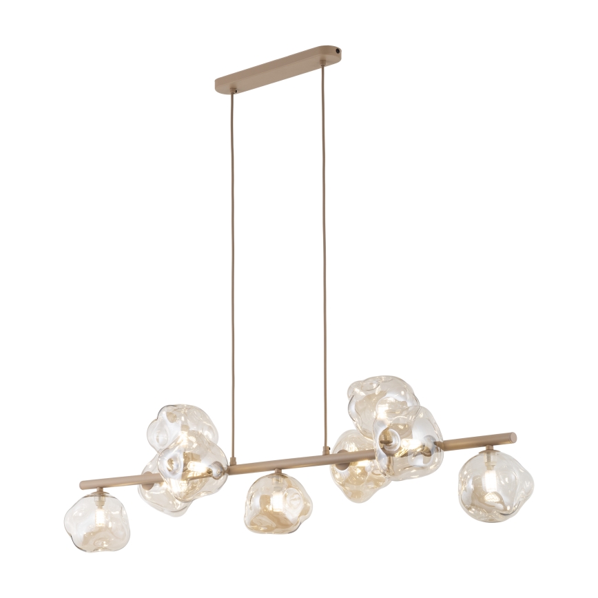 Brilagi - Lustre suspenso VULCANO 9xG9/8W/230V bege/bege fumê
