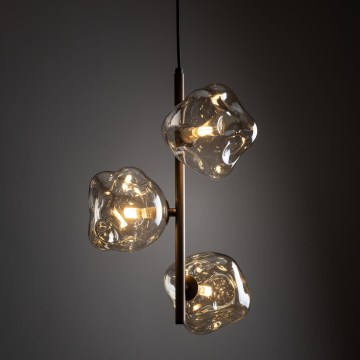 Brilagi - Lustre suspenso VULCANO em cabo 3xG9/8W/230V bronze/bege fumê