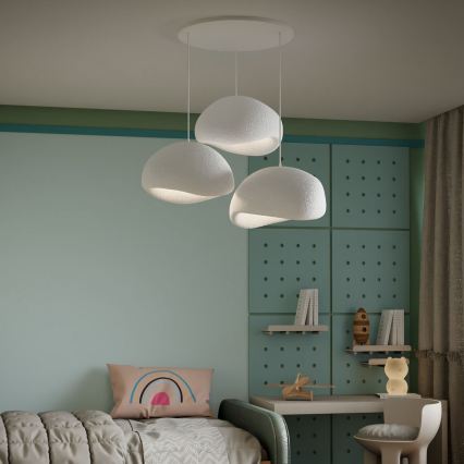 Brilagi - Lustre suspenso WABI SABI 3xE27/40W/230V Ø 60 cm branco