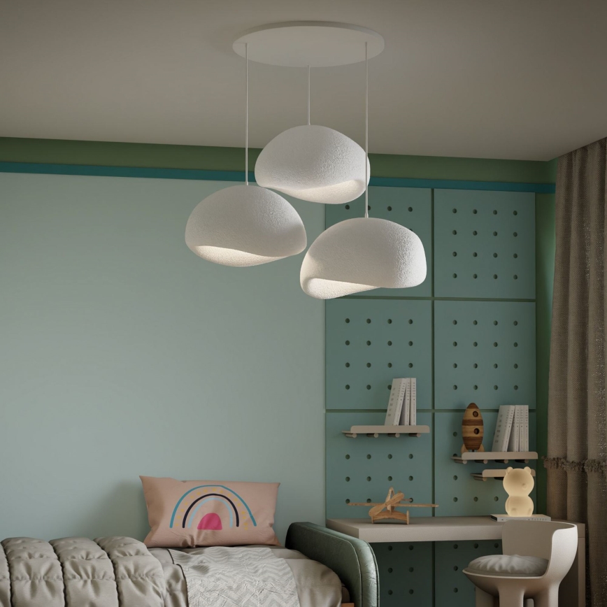 Brilagi - Lustre suspenso WABI SABI 3xE27/40W/230V Ø 60 cm branco