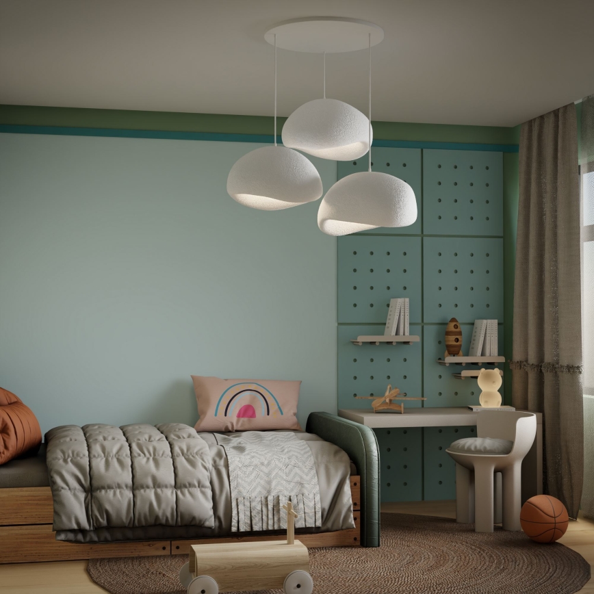 Brilagi - Lustre suspenso WABI SABI 3xE27/40W/230V Ø 60 cm branco