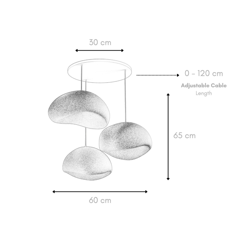 Brilagi - Lustre suspenso WABI SABI 3xE27/40W/230V Ø 60 cm branco