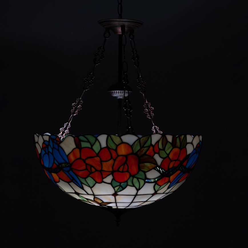 Brilagi - Lustre Tiffany de vitral com corrente JUNGLE 3xE27/60W/230V Ø 50 cm
