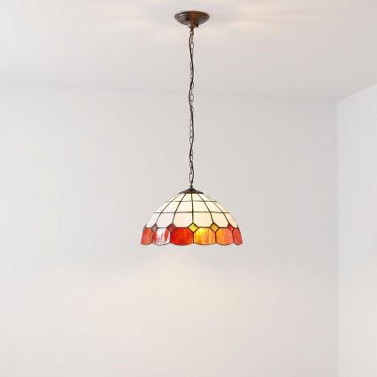 Brilagi - Lustre Tiffany de vitral com corrente SIENNA 1xE27/60W/230V, diâmetro 40 cm