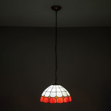 Brilagi - Lustre Tiffany de vitral com corrente SIENNA 1xE27/60W/230V, diâmetro 40 cm