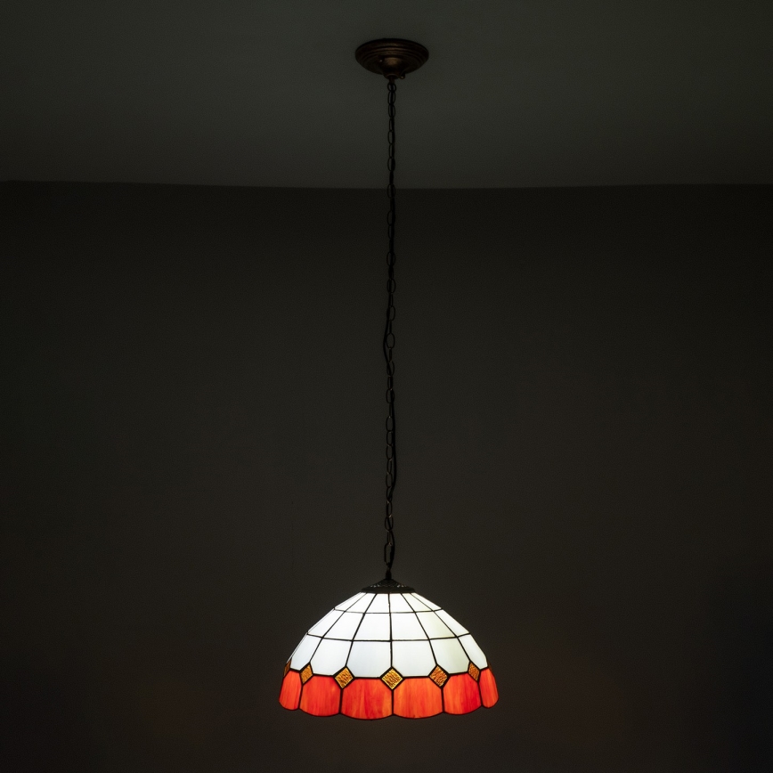 Brilagi - Lustre Tiffany de vitral com corrente SIENNA 1xE27/60W/230V, diâmetro 40 cm