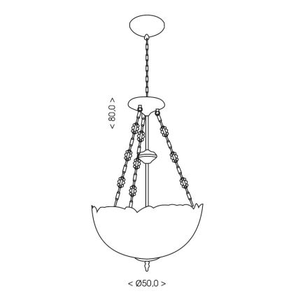 Brilagi - lustre Tiffany de vitral com corrente SIENNA 3xE27/60W/230V Ø 50 cm