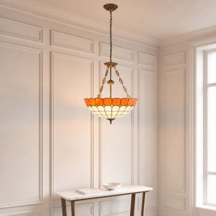 Brilagi - lustre Tiffany de vitral com corrente SIENNA 3xE27/60W/230V Ø 50 cm