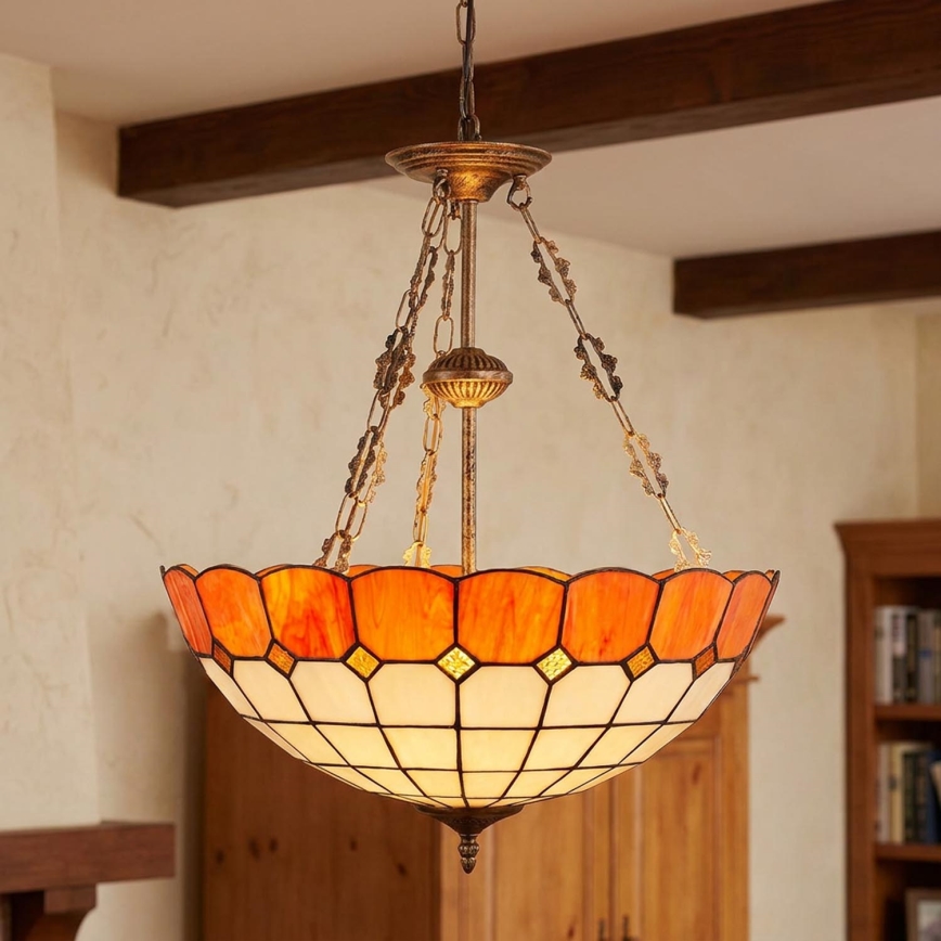 Brilagi - lustre Tiffany de vitral com corrente SIENNA 3xE27/60W/230V Ø 50 cm