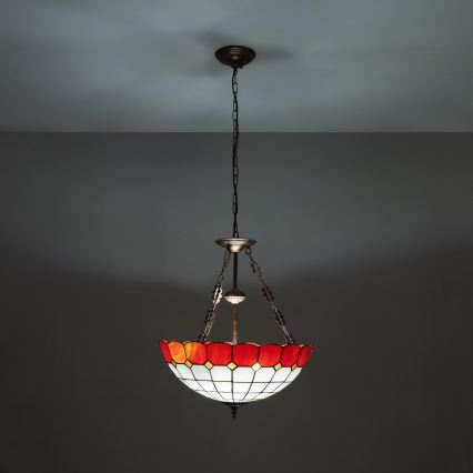 Brilagi - lustre Tiffany de vitral com corrente SIENNA 3xE27/60W/230V Ø 50 cm