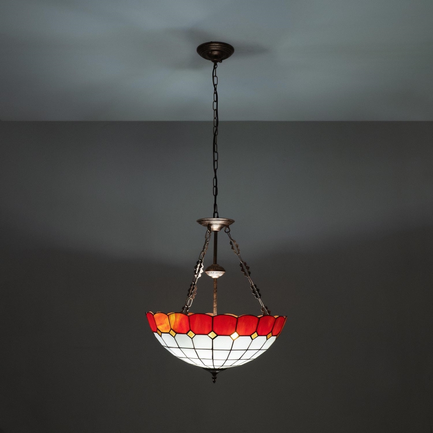 Brilagi - lustre Tiffany de vitral com corrente SIENNA 3xE27/60W/230V Ø 50 cm