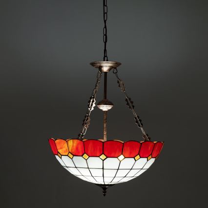 Brilagi - lustre Tiffany de vitral com corrente SIENNA 3xE27/60W/230V Ø 50 cm