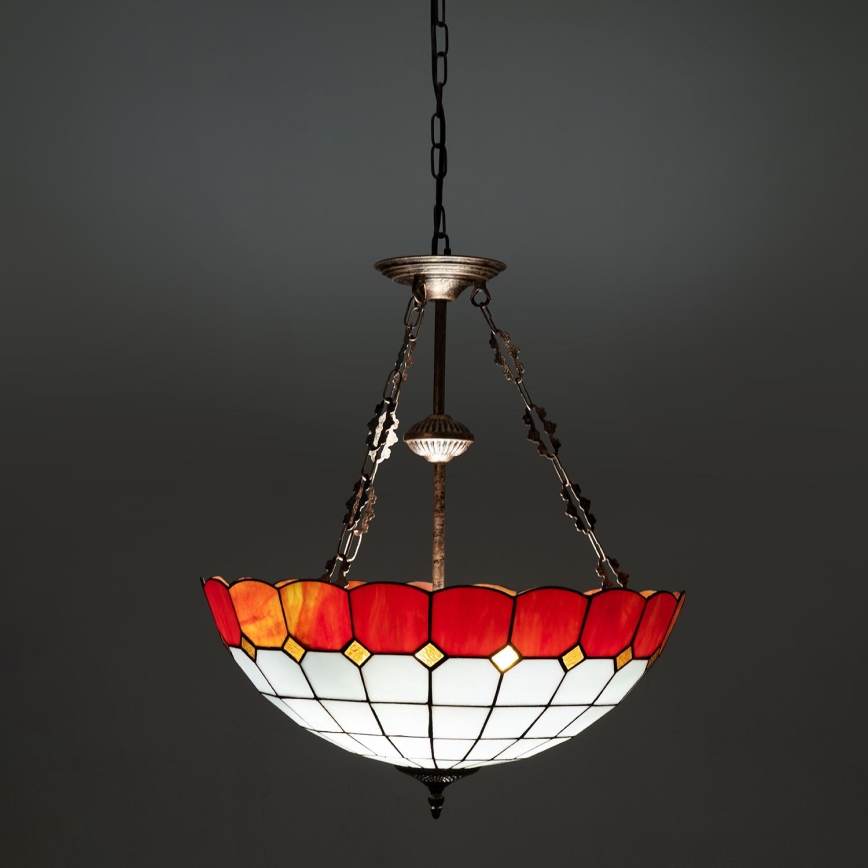 Brilagi - lustre Tiffany de vitral com corrente SIENNA 3xE27/60W/230V Ø 50 cm
