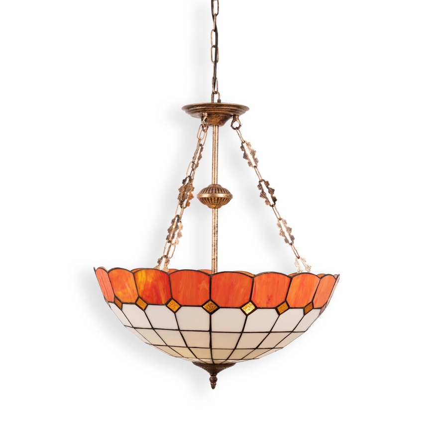 Brilagi - lustre Tiffany de vitral com corrente SIENNA 3xE27/60W/230V Ø 50 cm