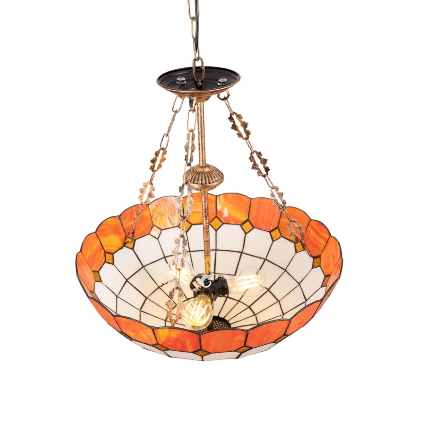 Brilagi - lustre Tiffany de vitral com corrente SIENNA 3xE27/60W/230V Ø 50 cm