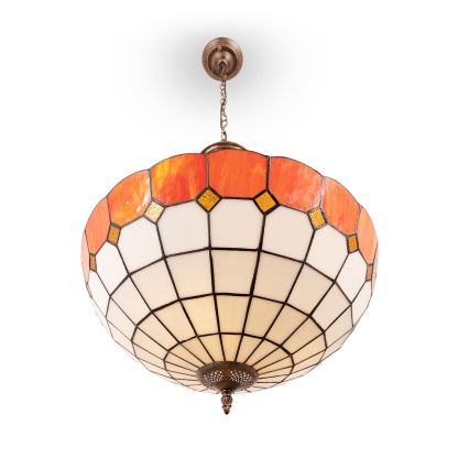 Brilagi - lustre Tiffany de vitral com corrente SIENNA 3xE27/60W/230V Ø 50 cm