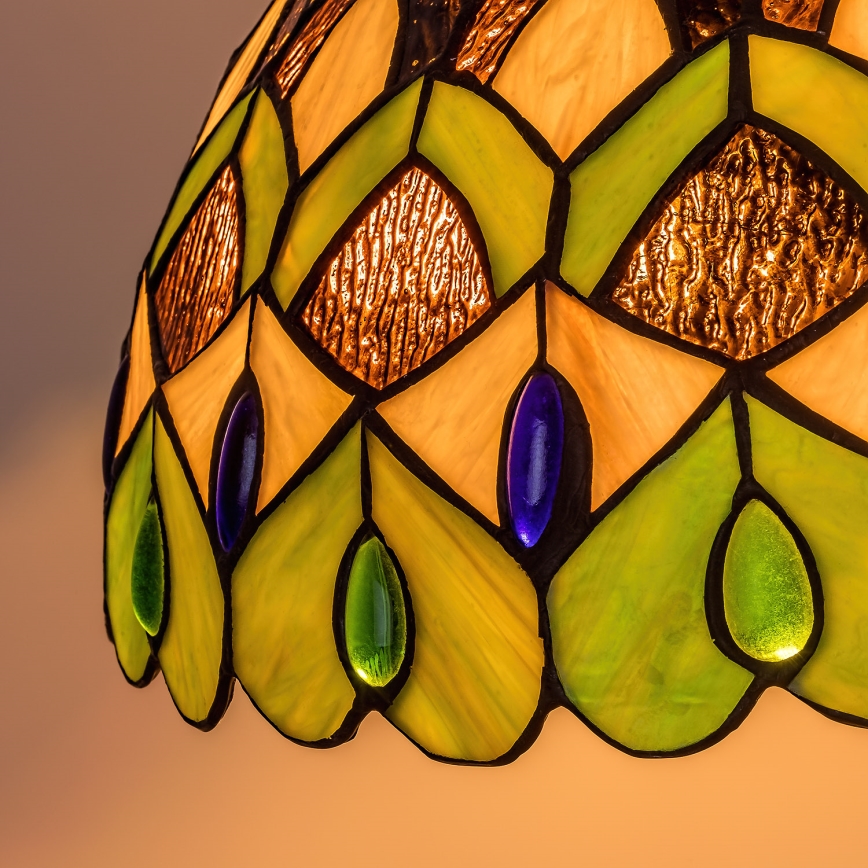Brilagi - Lustre Tiffany de vitral suspenso por corrente MARGARET 2xE27/60W/230V