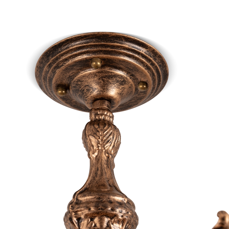 Brilagi - Lustre Tiffany em vitral aplicado ao tecto SIENNA 6xE27/60W/230V pr. 60 cm