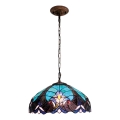 BRILAGI - Lustre Tiffany em vitral com corrente CORAL 1xE27/60W/230V diâmetro 40 cm