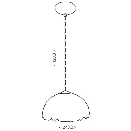 BRILAGI - Lustre Tiffany em vitral com corrente CORAL 1xE27/60W/230V diâmetro 40 cm