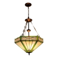 BRILAGI - Lustre Tiffany em vitral com corrente EMERALD 3xE27/60W/230V diâmetro 50 cm