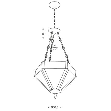 BRILAGI - Lustre Tiffany em vitral com corrente EMERALD 3xE27/60W/230V diâmetro 50 cm