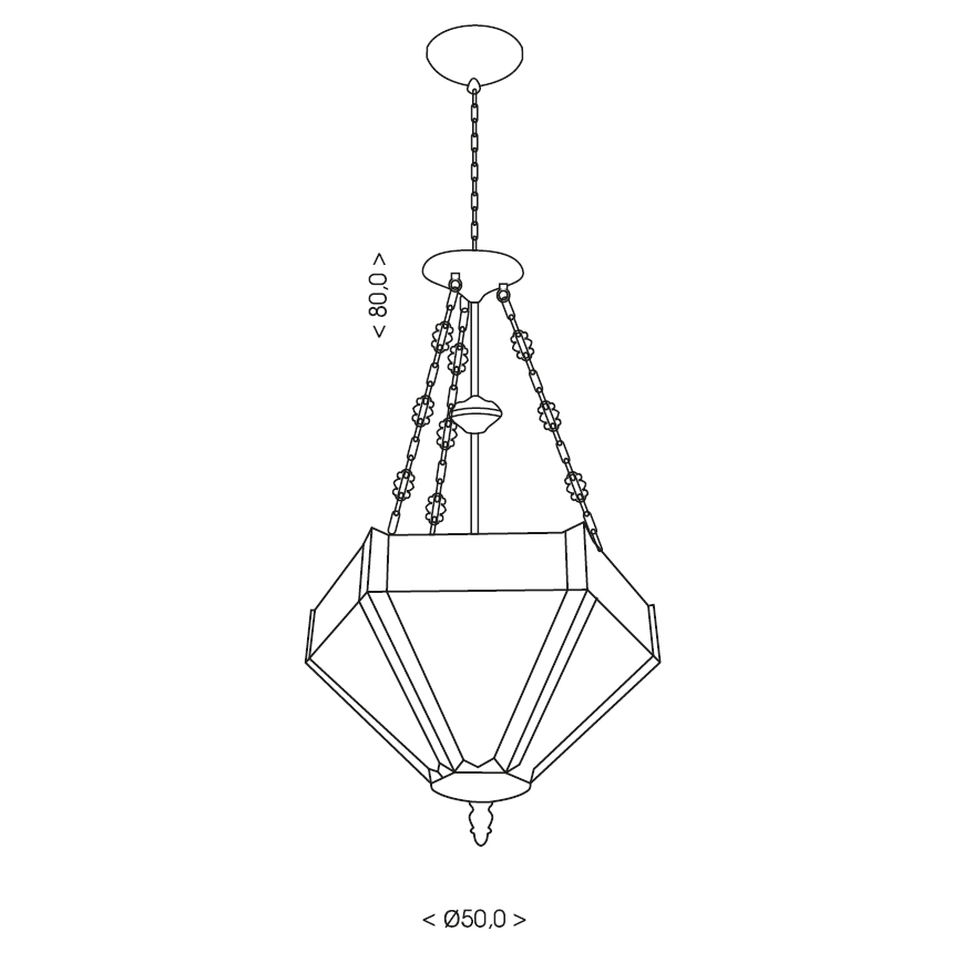 BRILAGI - Lustre Tiffany em vitral com corrente EMERALD 3xE27/60W/230V diâmetro 50 cm
