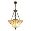 Brilagi - Lustre Tiffany em vitral com corrente FOLIA 3xE27/60W/230V Ø 50 cm