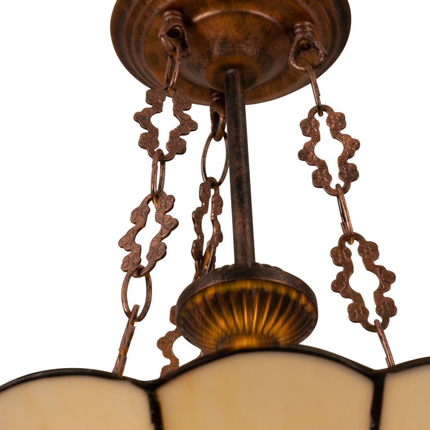 Brilagi - Lustre Tiffany em vitral com corrente FOLIA 3xE27/60W/230V Ø 50 cm
