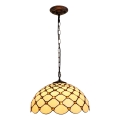 BRILAGI - Lustre Tiffany em vitral com corrente IVORY SMOOTH 1xE27/60W/230V Ø 40 cm
