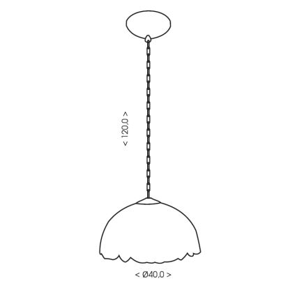 BRILAGI - Lustre Tiffany em vitral com corrente IVORY SMOOTH 1xE27/60W/230V Ø 40 cm