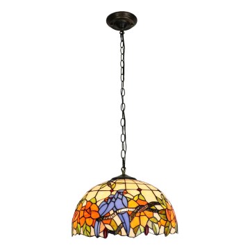 Brilagi - Lustre Tiffany em vitral com corrente JUNGLE 1xE27/60W/230V Ø 40 cm