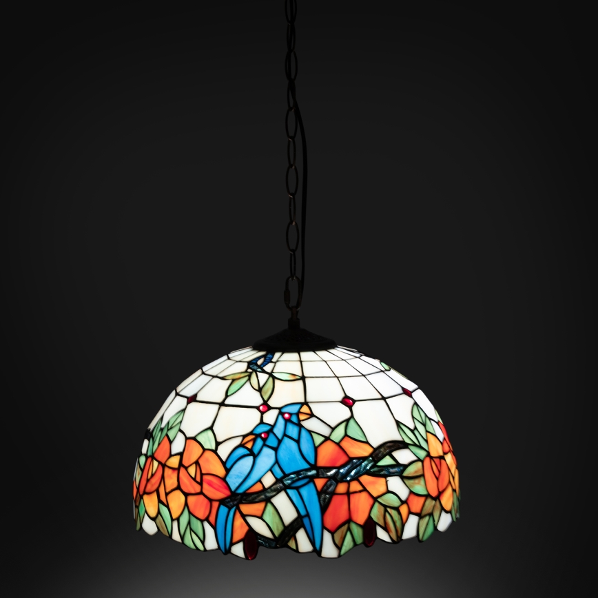Brilagi - Lustre Tiffany em vitral com corrente JUNGLE 1xE27/60W/230V Ø 40 cm