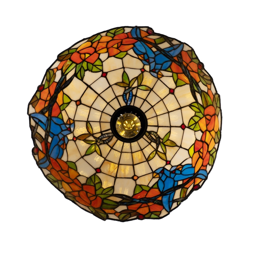 Brilagi - Lustre Tiffany em vitral com corrente JUNGLE 1xE27/60W/230V Ø 40 cm