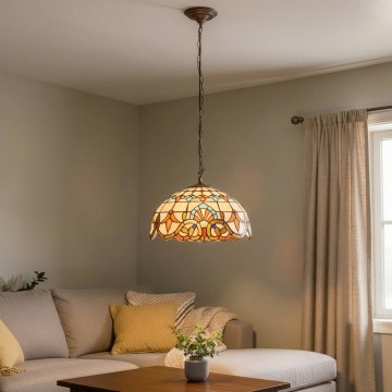 Brilagi - Lustre Tiffany em vitral com corrente MIRABELLA 1xE27/60W/230V Ø 40 cm