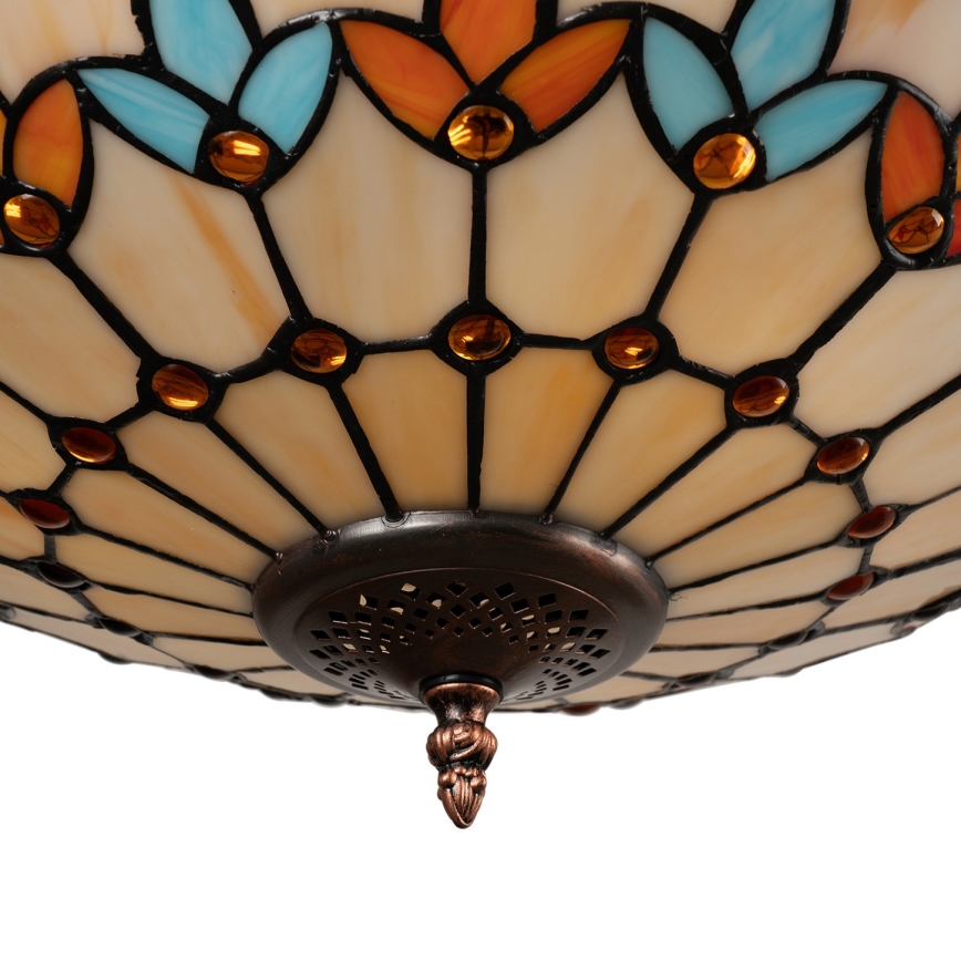 Brilagi - Lustre Tiffany em vitral com corrente MIRABELLA 3xE27/60W/230V Ø 50 cm