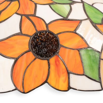 Brilagi - Lustre Tiffany em vitral SUNFLOWER, com corrente, 1x E27/60W/230V, diâmetro 40 cm