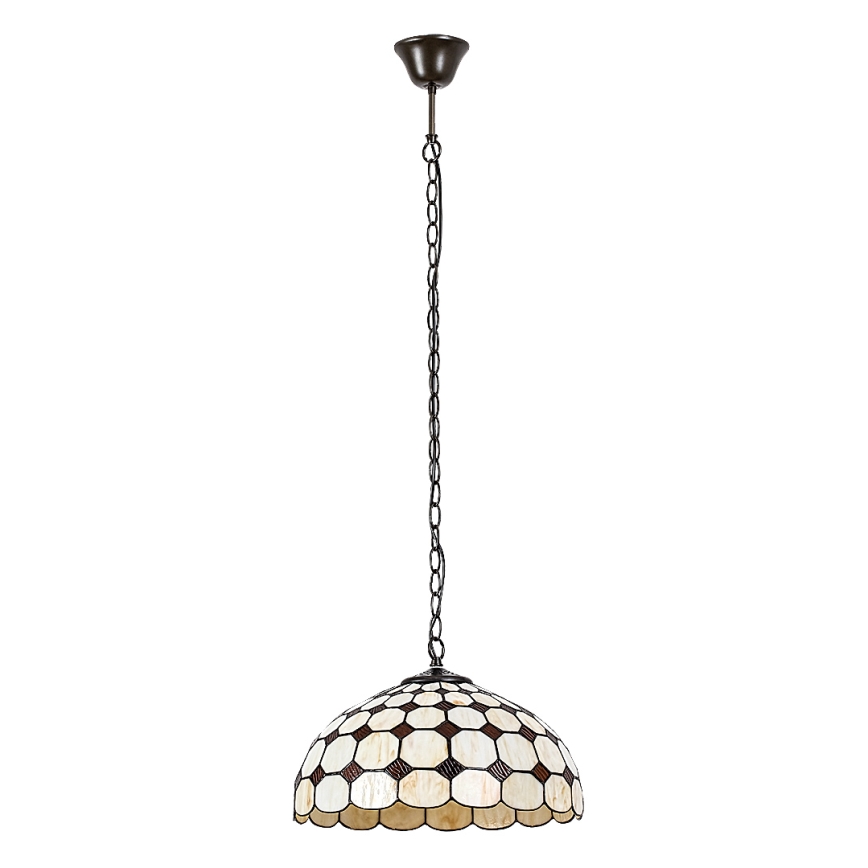 Brilagi - Lustre Tiffany em vitral suspenso por corrente DORAN 2xE27/60W/230V