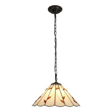 Brilagi - Lustre Tiffany em vitral suspenso por corrente FOLIA 1xE27/60W/230V diâmetro 40 cm