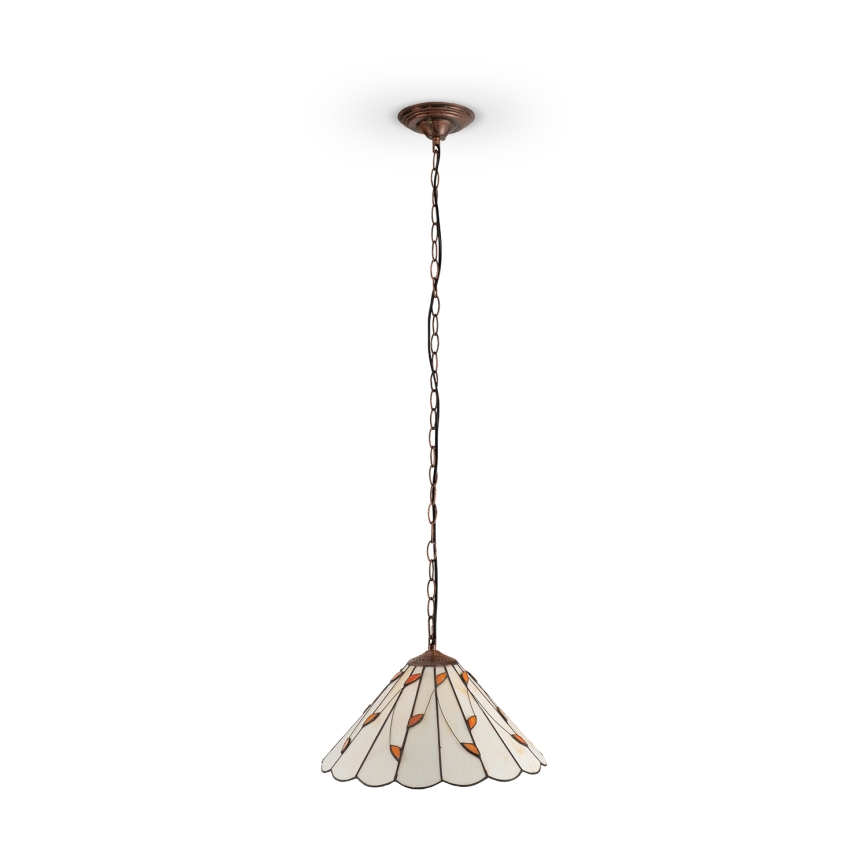 Brilagi - Lustre Tiffany em vitral suspenso por corrente FOLIA 1xE27/60W/230V diâmetro 40 cm